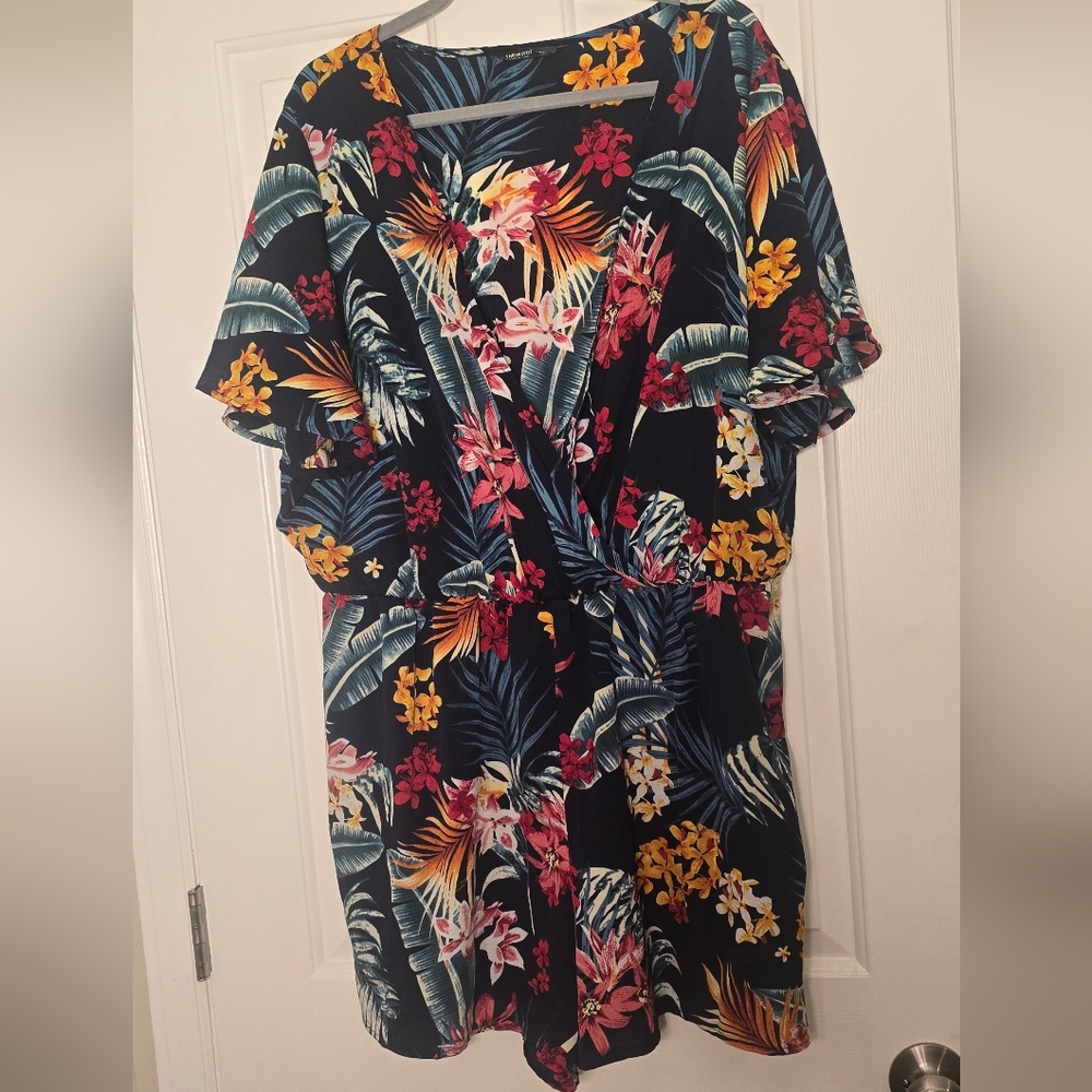 Red and Pink Floral V-Neck Sundress